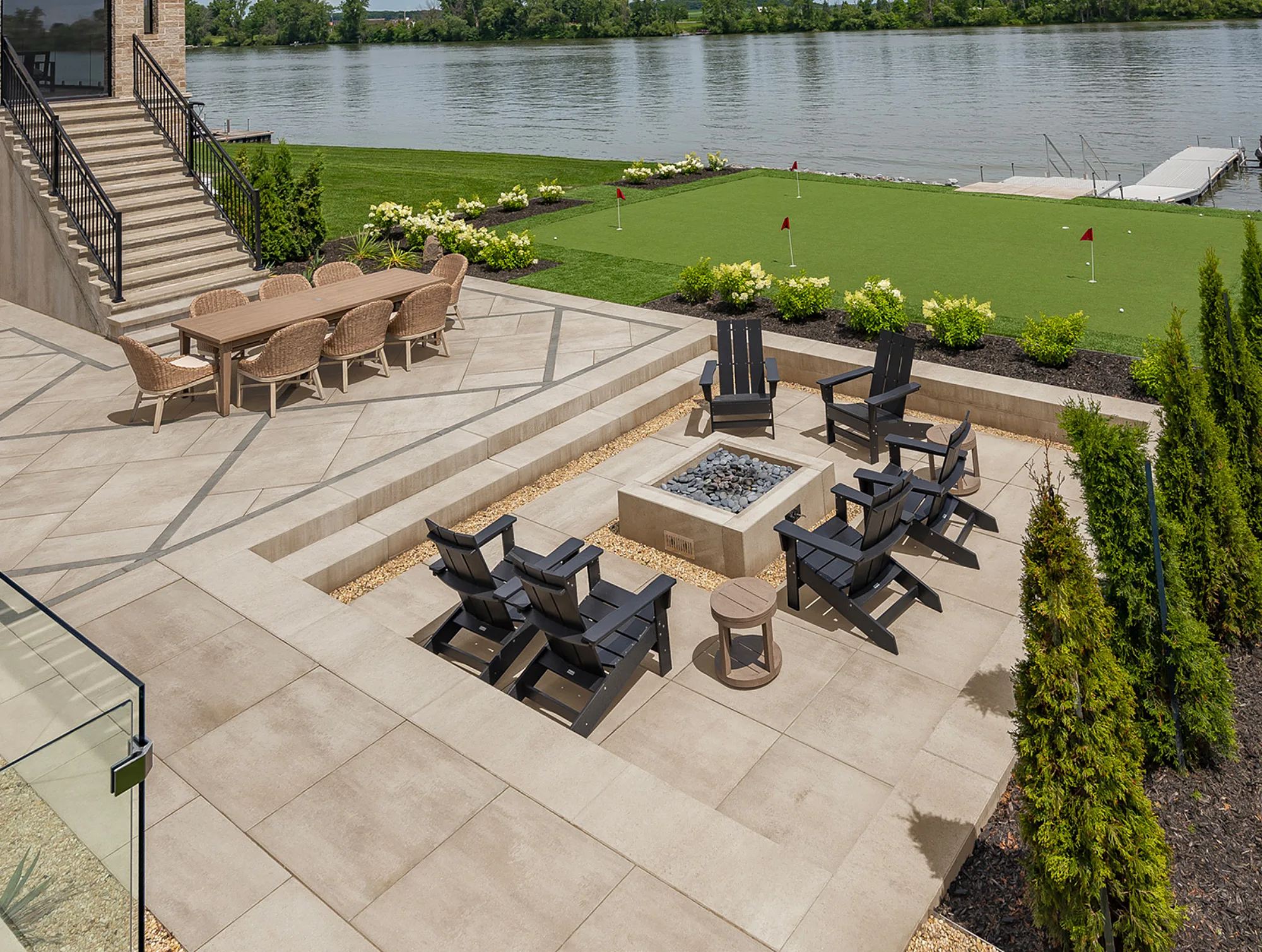 Outdoor living spaces Designing fireplaces BB Qs and more with retaining walls